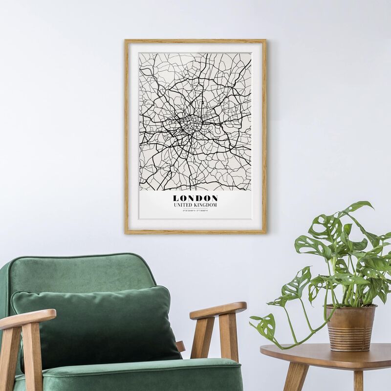 Póster enmarcado - London City Map - Classic Dimensión LxA: 70cm x 50cm, Marco: Roble
Póster enmarcado - London City Map - Classic Dimensión LxA: 70cm x 50cm, Marco: Roble