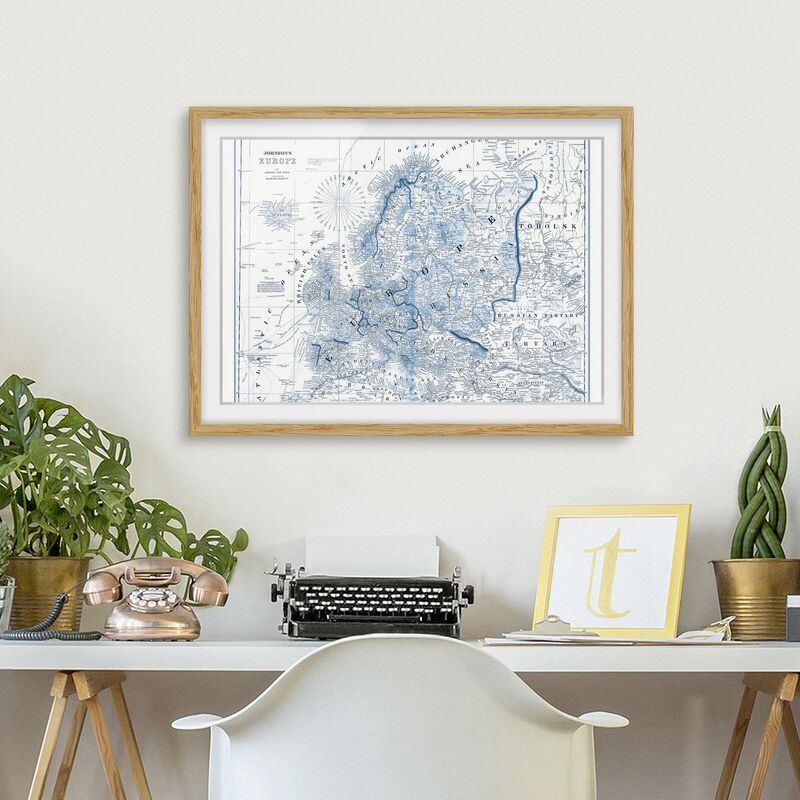 Póster enmarcado - Map In Blue Tones - Europe Dimensión LxA: 50cm x 70cm, Marco: Roble
Póster enmarcado - Map In Blue Tones - Europe Dimensión LxA: 50cm x 70cm, Marco: Roble
