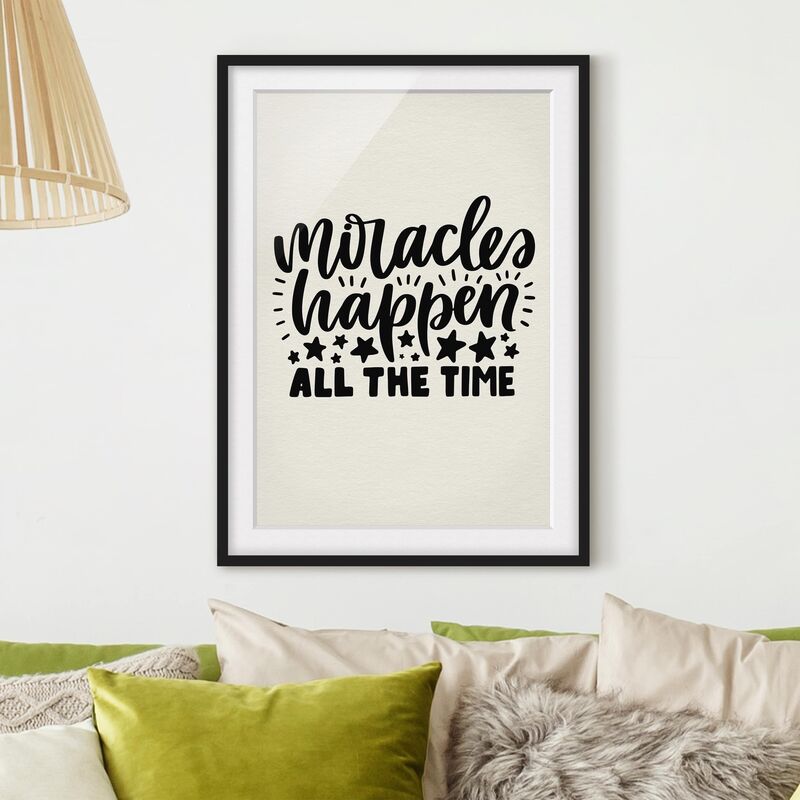 Póster enmarcado - Miracles Happen All The Time Dimensión LxA: 100cm x 70cm, Marco: Negro
Póster enmarcado - Miracles Happen All The Time Dimensión LxA: 100cm x 70cm, Marco: Negro