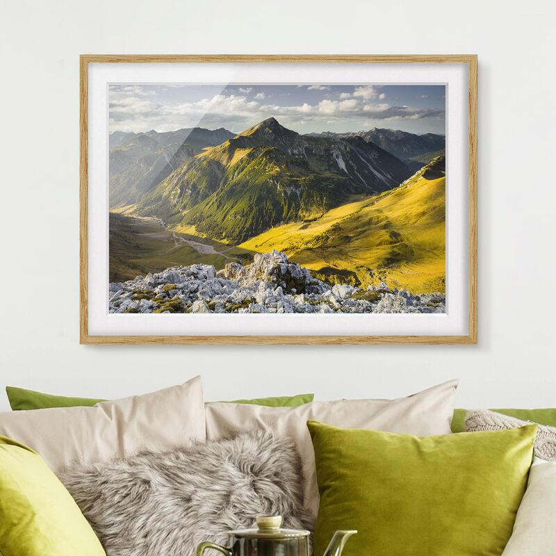 Póster enmarcado - Mountains And Valley Of The Lechtal Alps In Tirol Dimensión LxA: 70cm x 100cm, Marco: Roble
Póster enmarcado - Mountains And Valley Of The Lechtal Alps In Tirol Dimensión LxA: 70cm x 100cm, Marco: Roble