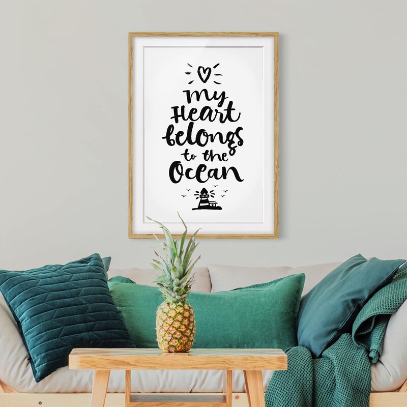 Póster enmarcado - My Heart Belongs To The Ocean Dimensión LxA: 70cm x 50cm, Marco: Roble
Póster enmarcado - My Heart Belongs To The Ocean Dimensión LxA: 70cm x 50cm, Marco: Roble