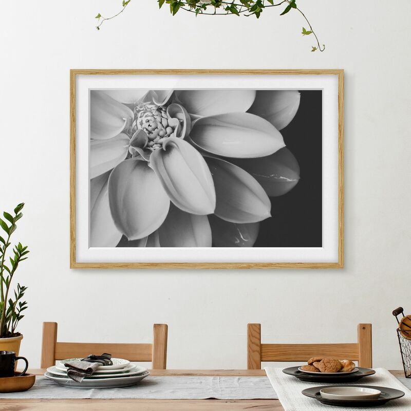 Póster enmarcado - Nel cuore di una dalia in bianco e nero Dimensión LxA: 70cm x 100cm, Marco: Roble
Póster enmarcado - Nel cuore di una dalia in bianco e nero Dimensión LxA: 70cm x 100cm, Marco: Roble