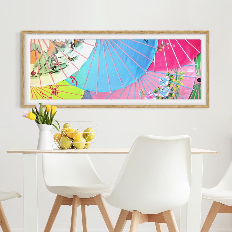 Póster enmarcado - Ombrelloni Cinesi Dimensión LxA: 50cm x 130cm, Marco: Roble
Póster enmarcado - Ombrelloni Cinesi Dimensión LxA: 50cm x 130cm, Marco: Roble
