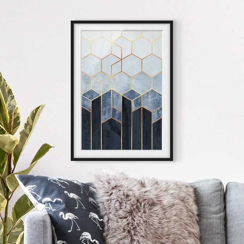 Póster enmarcado - Oro Esagoni Blu Bianco Dimensión LxA: 70cm x 50cm, Marco: Negro
Póster enmarcado - Oro Esagoni Blu Bianco Dimensión LxA: 70cm x 50cm, Marco: Negro