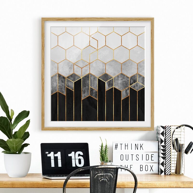 Póster enmarcado - Oro esagono Bianco e nero Dimensión LxA: 20cm x 20cm, Marco: Roble
Póster enmarcado - Oro esagono Bianco e nero Dimensión LxA: 20cm x 20cm, Marco: Roble