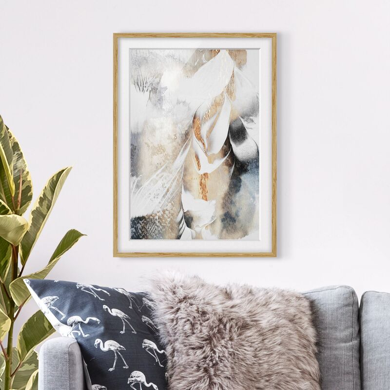 Póster enmarcado - Oro pittura astratta inverno Dimensión LxA: 100cm x 70cm, Marco: Roble
Póster enmarcado - Oro pittura astratta inverno Dimensión LxA: 100cm x 70cm, Marco: Roble
