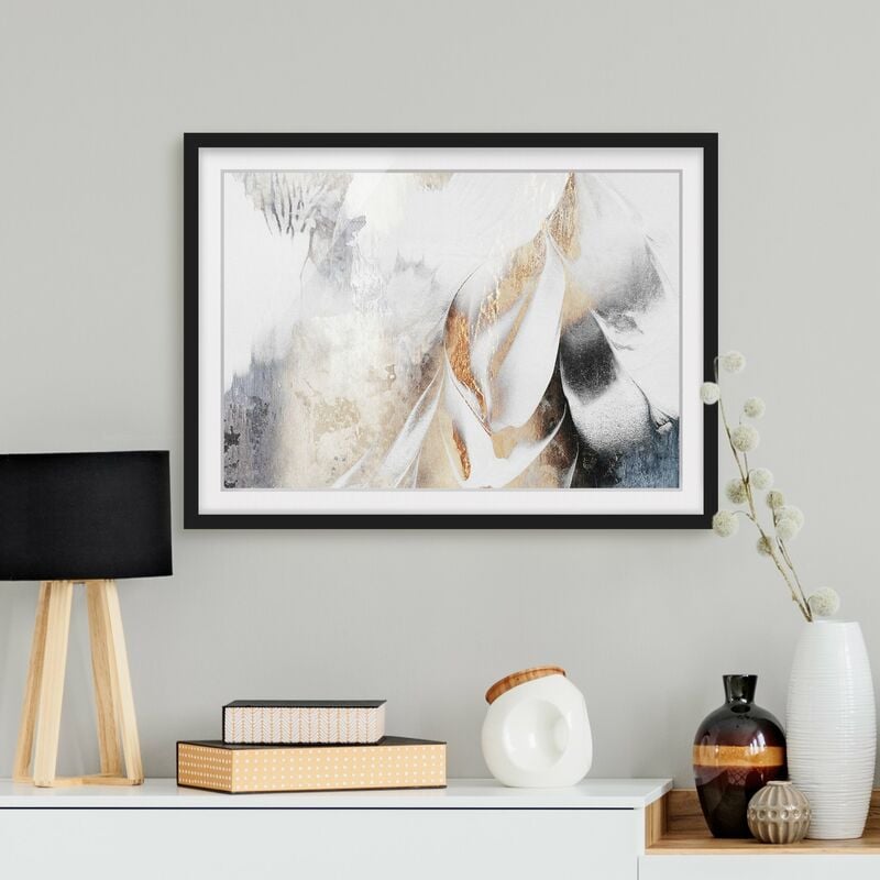 Póster enmarcado - Oro pittura astratta inverno Dimensión LxA: 70cm x 100cm, Marco: Negro
Póster enmarcado - Oro pittura astratta inverno Dimensión LxA: 70cm x 100cm, Marco: Negro