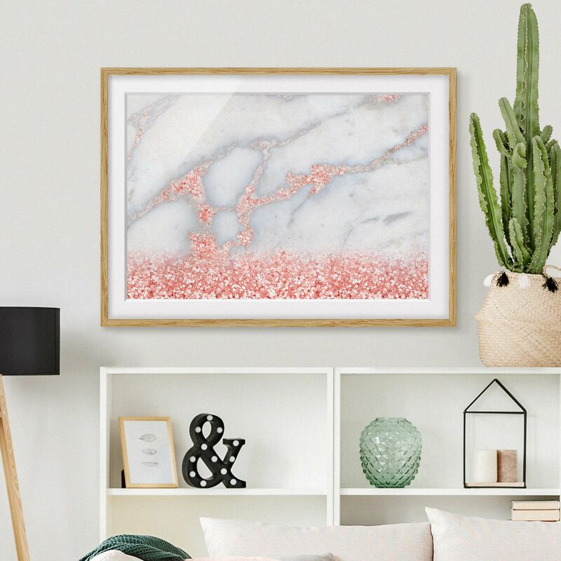 Póster enmarcado - Ottica marmo con Rosa Confetti Dimensión LxA: 30cm x 40cm, Marco: Roble
Póster enmarcado - Ottica marmo con Rosa Confetti Dimensión LxA: 30cm x 40cm, Marco: Roble