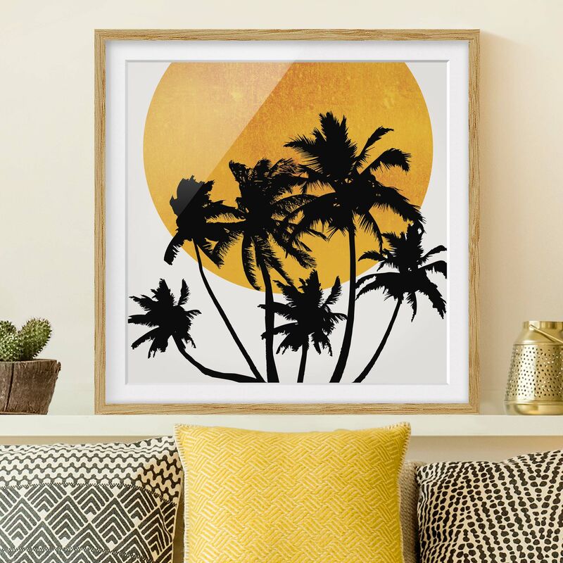 Póster enmarcado - Palme davanti a sole dorato Dimensión LxA: 70cm x 70cm, Marco: Roble
Póster enmarcado - Palme davanti a sole dorato Dimensión LxA: 70cm x 70cm, Marco: Roble
