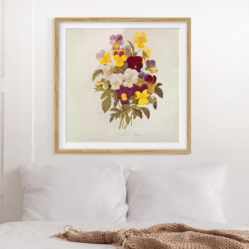 Póster enmarcado - Pierre Joseph Redoute - Un mazzo di viole del pensiero Dimensión LxA: 70cm x 70cm, Marco: Roble
Póster enmarcado - Pierre Joseph Redoute - Un mazzo di viole del pensiero Dimensión LxA: 70cm x 70cm, Marco: Roble