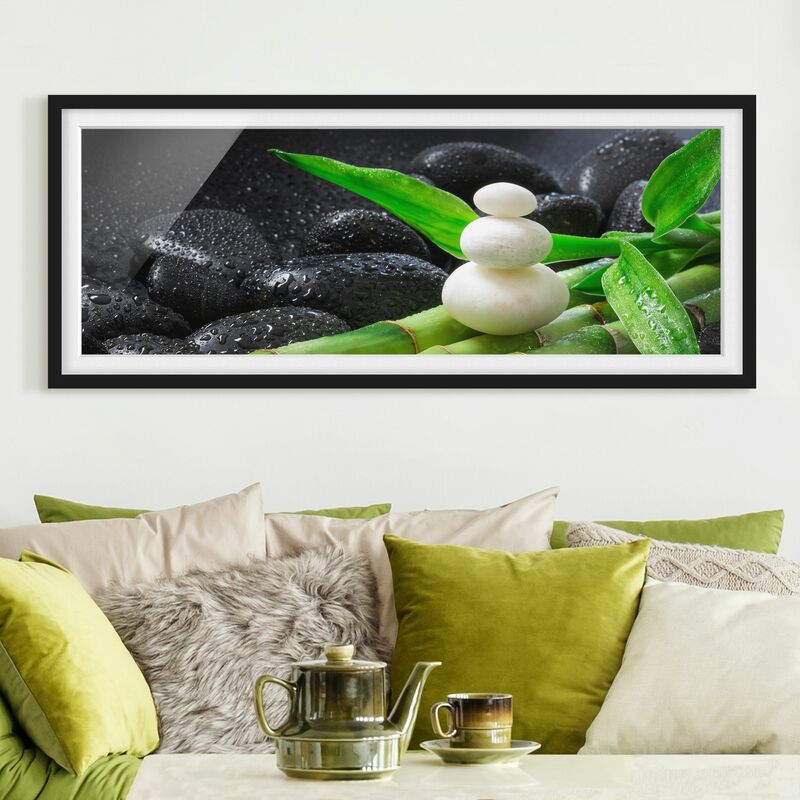 Póster enmarcado - Pietre bianche su bambù Dimensión LxA: 50cm x 130cm, Marco: Negro
Póster enmarcado - Pietre bianche su bambù Dimensión LxA: 50cm x 130cm, Marco: Negro
