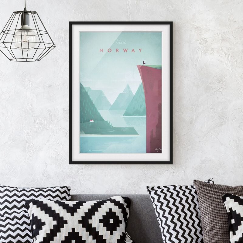 Póster enmarcado - Poster di viaggio - Norvegia Dimensión LxA: 40cm x 30cm, Marco: Negro
Póster enmarcado - Poster di viaggio - Norvegia Dimensión LxA: 40cm x 30cm, Marco: Negro