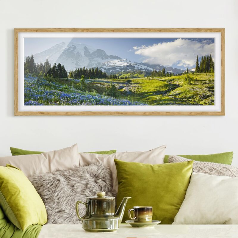Póster enmarcado - Prato Di Montagna Con Fiori Di Fronte Del Monte Rainier Dimensión LxA: 30cm x 75cm, Marco: Roble
Póster enmarcado - Prato Di Montagna Con Fiori Di Fronte Del Monte Rainier Dimensión LxA: 30cm x 75cm, Marco: Roble