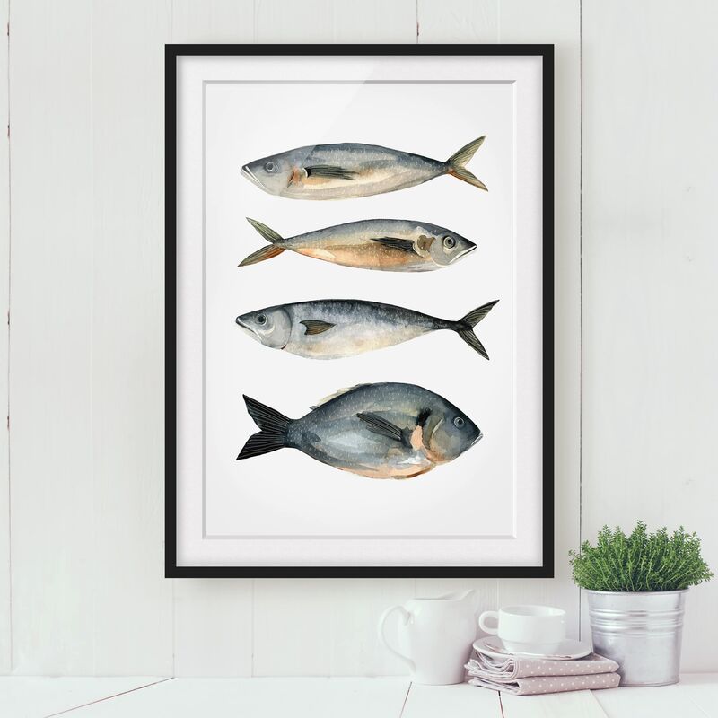 Póster enmarcado - Quattro Pesci In Acquerello I Dimensión LxA: 40cm x 30cm, Marco: Negro
Póster enmarcado - Quattro Pesci In Acquerello I Dimensión LxA: 40cm x 30cm, Marco: Negro