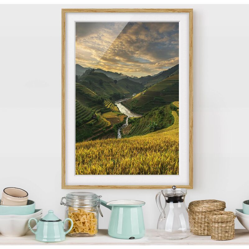 Póster enmarcado - Rice Plantations In Vietnam Dimensión LxA: 100cm x 70cm, Marco: Roble
Póster enmarcado - Rice Plantations In Vietnam Dimensión LxA: 100cm x 70cm, Marco: Roble