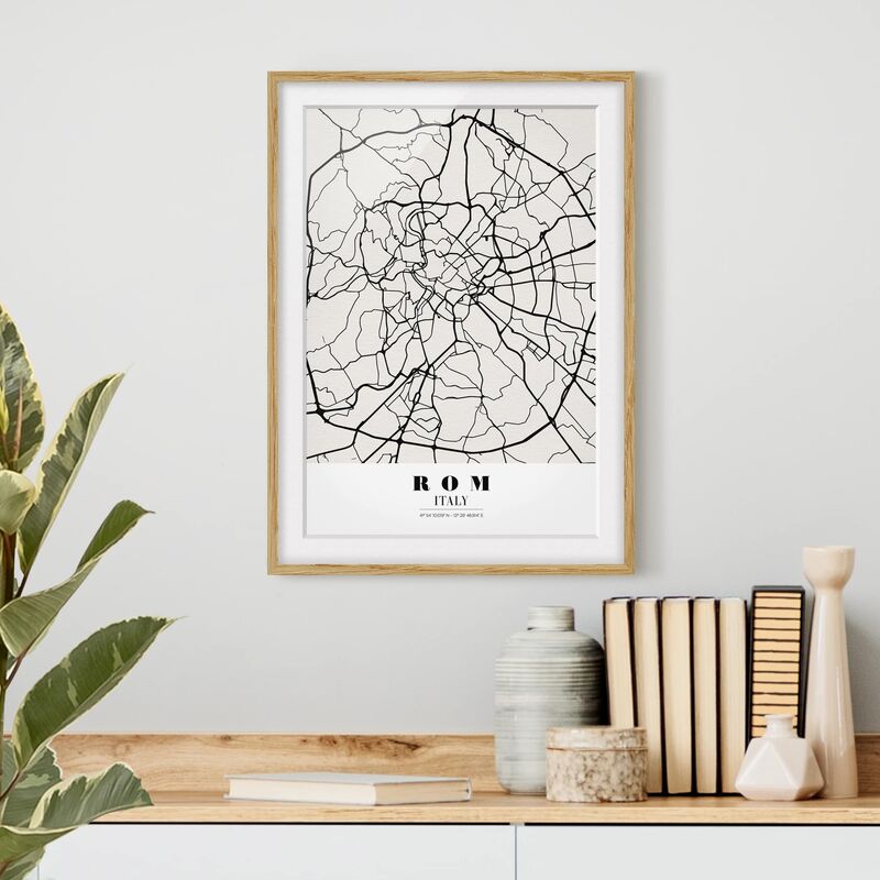Póster enmarcado - Rome City Map - Classic Dimensión LxA: 100cm x 70cm, Marco: Roble
Póster enmarcado - Rome City Map - Classic Dimensión LxA: 100cm x 70cm, Marco: Roble