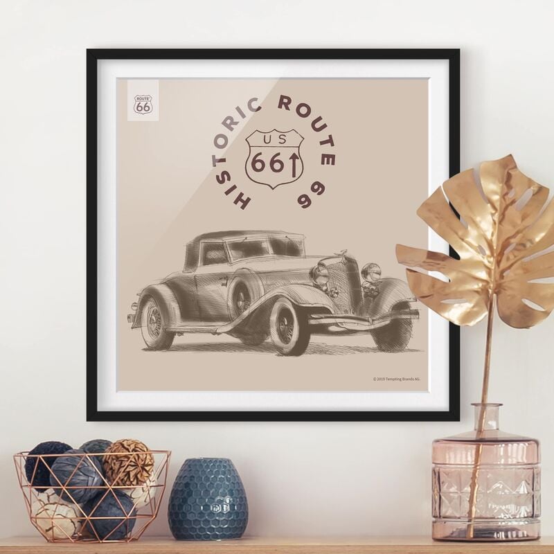 Póster enmarcado - Route 66 - Vintage Car Storico Dimensión LxA: 50cm x 50cm, Marco: Negro
Póster enmarcado - Route 66 - Vintage Car Storico Dimensión LxA: 50cm x 50cm, Marco: Negro