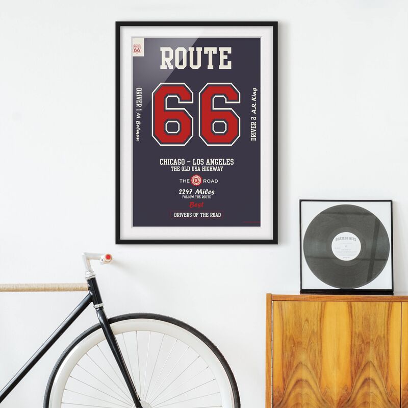 Póster enmarcado - Route 66 - migliori piloti scure Dimensión LxA: 100cm x 70cm, Marco: Negro
Póster enmarcado - Route 66 - migliori piloti scure Dimensión LxA: 100cm x 70cm, Marco: Negro