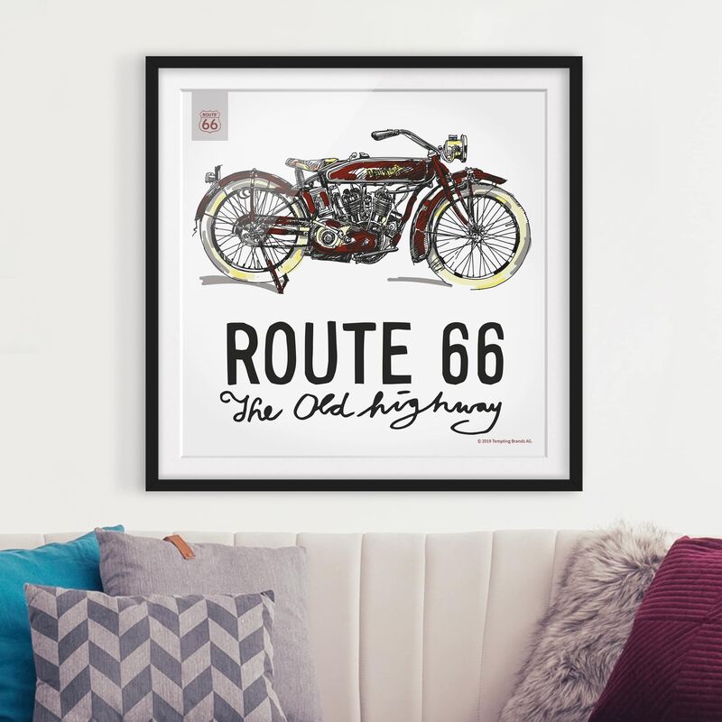 Póster enmarcado - Route 66 - Moto Old Highway Dimensión LxA: 20cm x 20cm, Marco: Negro
Póster enmarcado - Route 66 - Moto Old Highway Dimensión LxA: 20cm x 20cm, Marco: Negro