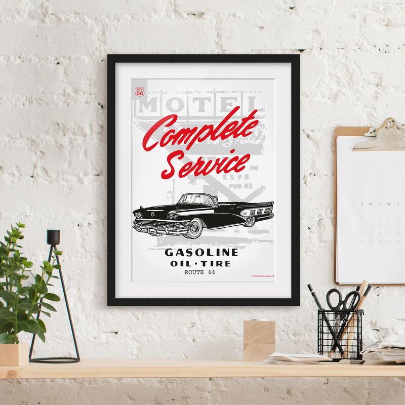 Póster enmarcado - Route 66 - Servizio Completo Dimensión LxA: 100cm x 70cm, Marco: Negro
Póster enmarcado - Route 66 - Servizio Completo Dimensión LxA: 100cm x 70cm, Marco: Negro