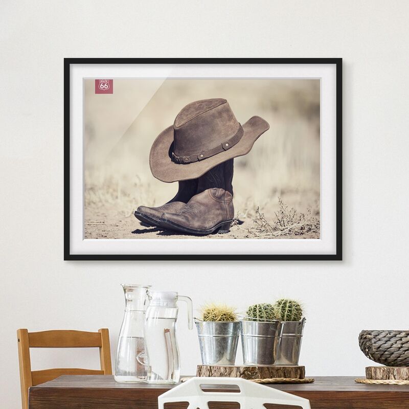 Póster enmarcado - Route 66 - stivali e cappello da Dimensión LxA: 18cm x 24cm, Marco: Negro
Póster enmarcado - Route 66 - stivali e cappello da Dimensión LxA: 18cm x 24cm, Marco: Negro