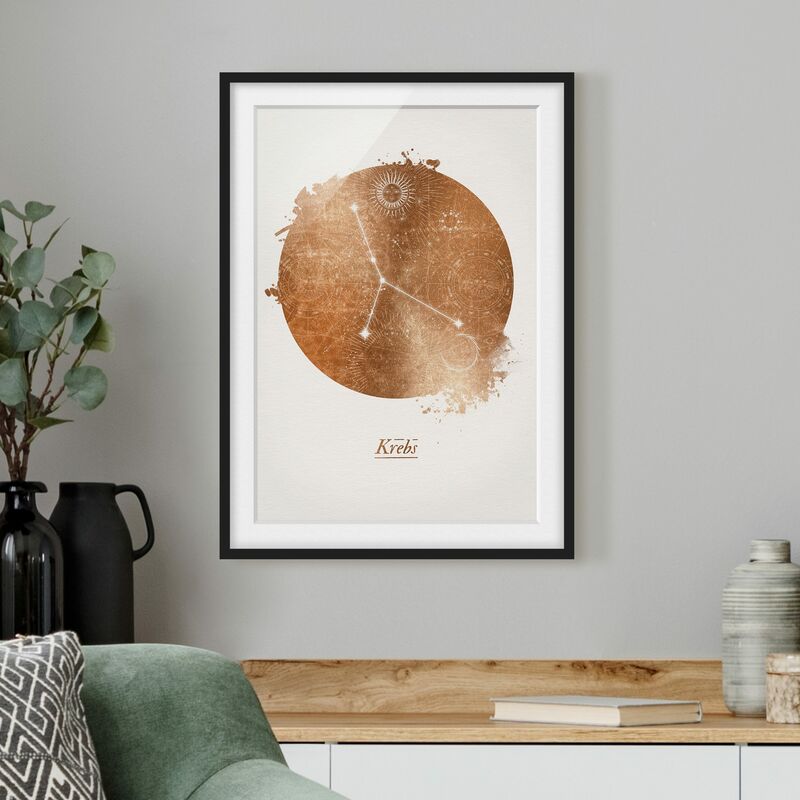 Póster enmarcado - Segno zodiacale Cancro oro Dimensión LxA: 70cm x 50cm, Marco: Negro
Póster enmarcado - Segno zodiacale Cancro oro Dimensión LxA: 70cm x 50cm, Marco: Negro