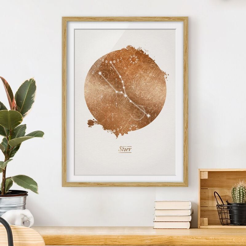 Póster enmarcado - Segno zodiacale Toro oro Dimensión LxA: 55cm x 40cm, Marco: Roble
Póster enmarcado - Segno zodiacale Toro oro Dimensión LxA: 55cm x 40cm, Marco: Roble