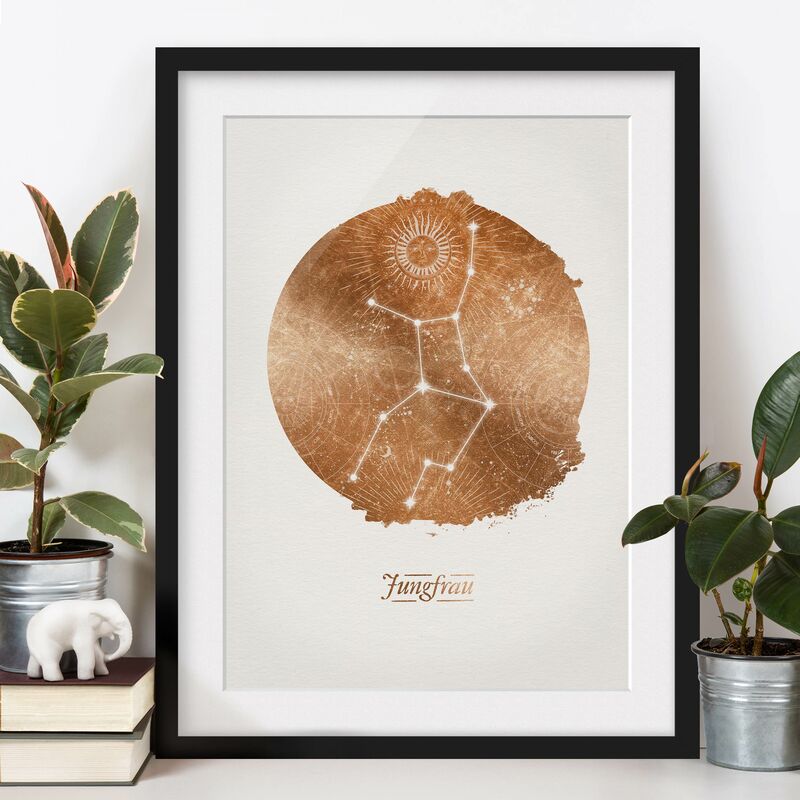 Póster enmarcado - Segno zodiacale Vergine oro Dimensión LxA: 24cm x 18cm, Marco: Negro
Póster enmarcado - Segno zodiacale Vergine oro Dimensión LxA: 24cm x 18cm, Marco: Negro