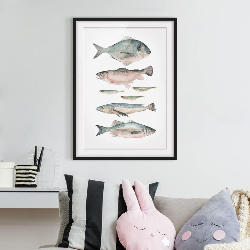 Póster enmarcado - Sette Pesci In Acquerello Ii Dimensión LxA: 40cm x 30cm, Marco: Negro
Póster enmarcado - Sette Pesci In Acquerello Ii Dimensión LxA: 40cm x 30cm, Marco: Negro