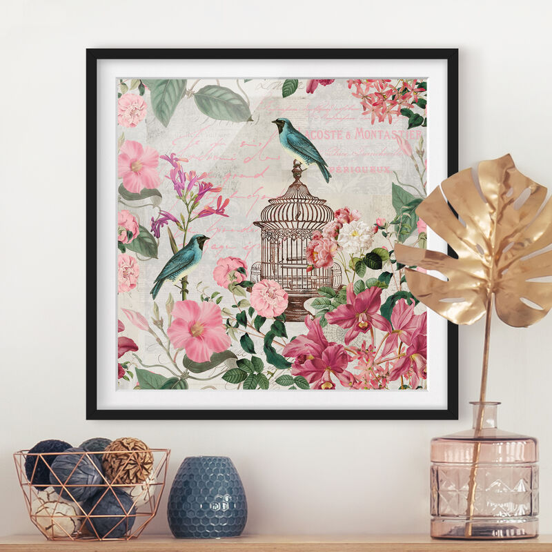Póster enmarcado - Shabby Chic Collage - Fiori rosa e Bluebirds Dimensión LxA: 30cm x 30cm, Marco: Negro
Póster enmarcado - Shabby Chic Collage - Fiori rosa e Bluebirds Dimensión LxA: 30cm x 30cm, Marco: Negro