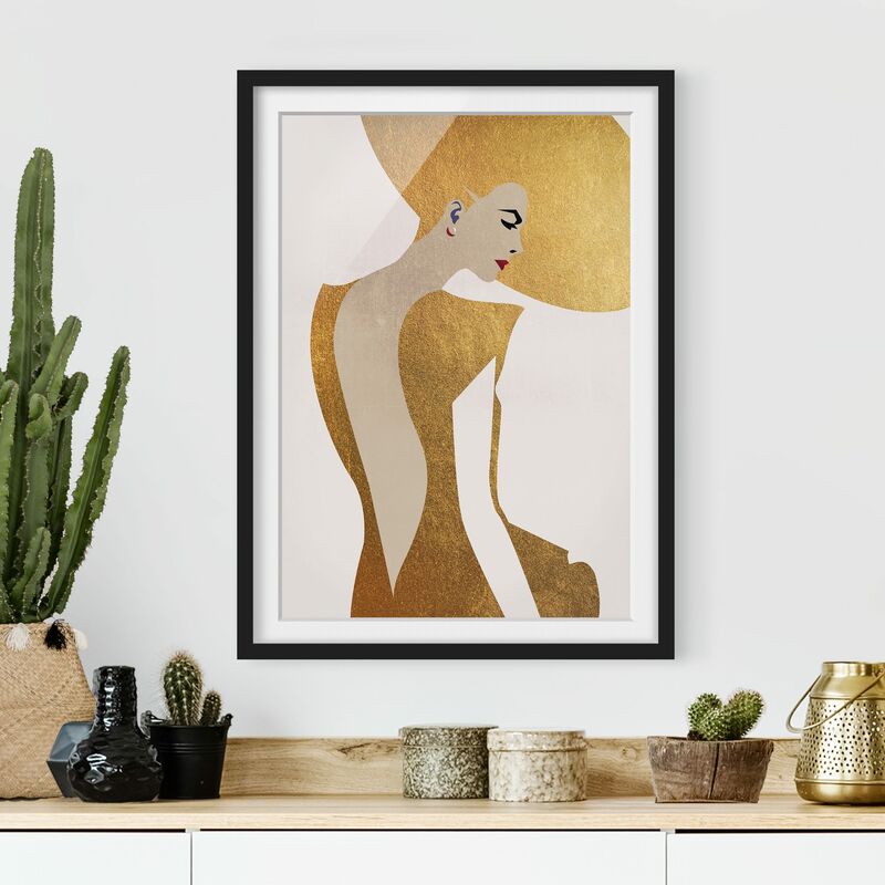 Póster enmarcado - Signora con cappellino in oro Dimensión LxA: 70cm x 50cm, Marco: Negro
Póster enmarcado - Signora con cappellino in oro Dimensión LxA: 70cm x 50cm, Marco: Negro