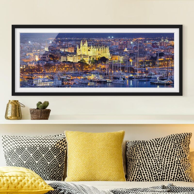 Póster enmarcado - Skyline Di Palma Di Maiorca Città E Del Porto Dimensión LxA: 20cm x 50cm, Marco: Negro
Póster enmarcado - Skyline Di Palma Di Maiorca Città E Del Porto Dimensión LxA: 20cm x 50cm, Marco: Negro