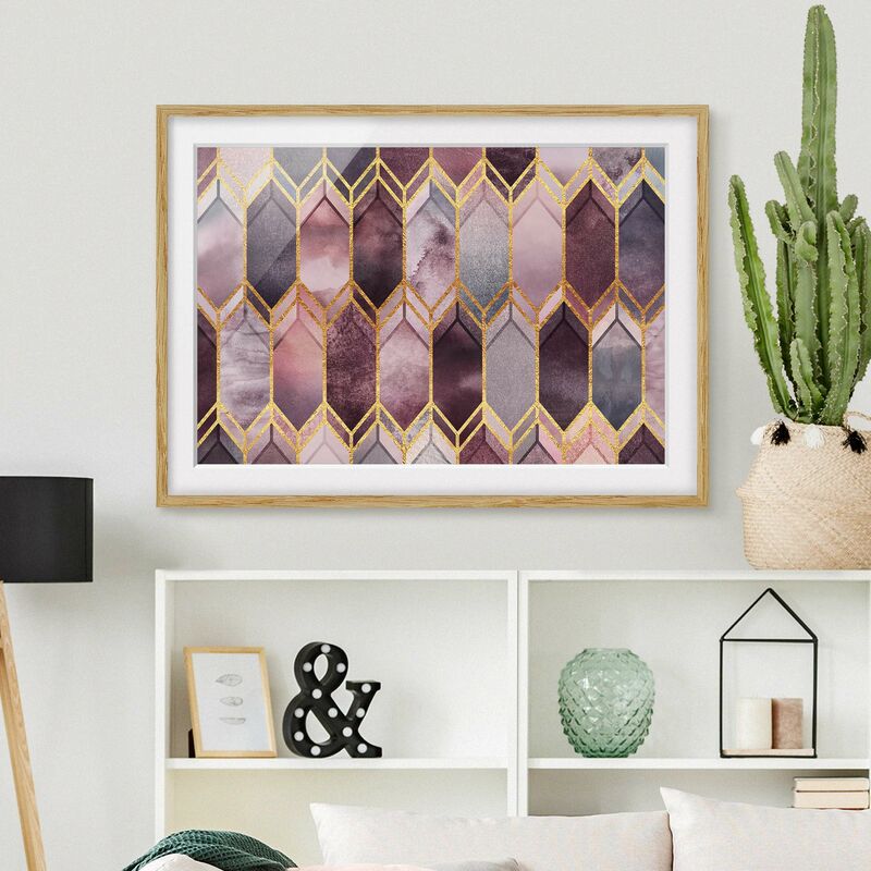 Póster enmarcado - Stained Glass geometrica in oro rosa Dimensión LxA: 50cm x 70cm, Marco: Roble
Póster enmarcado - Stained Glass geometrica in oro rosa Dimensión LxA: 50cm x 70cm, Marco: Roble