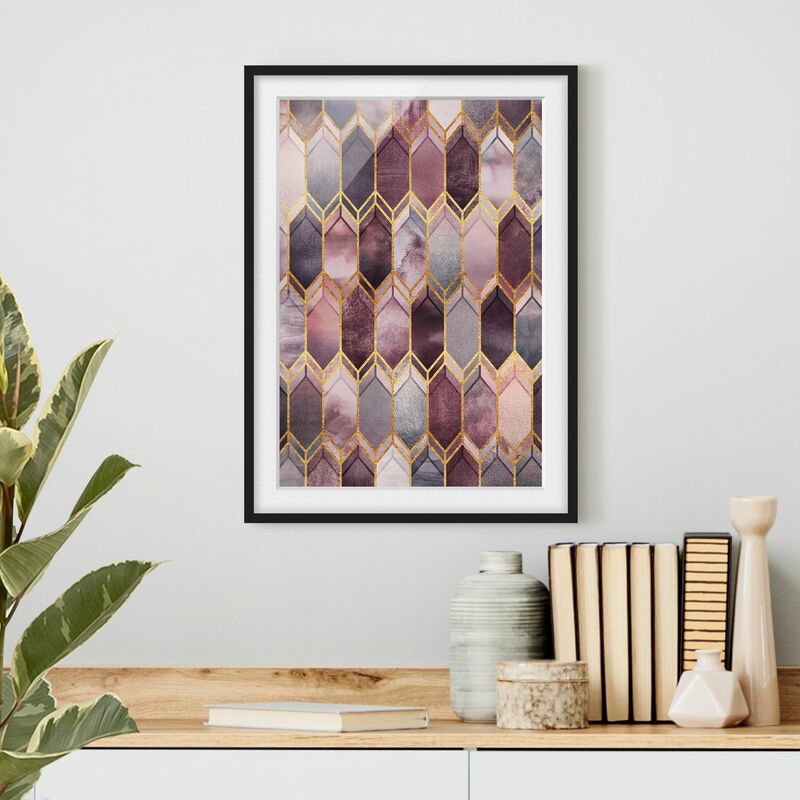 Póster enmarcado - Stained Glass geometrica in oro rosa Dimensión LxA: 40cm x 30cm, Marco: Negro
Póster enmarcado - Stained Glass geometrica in oro rosa Dimensión LxA: 40cm x 30cm, Marco: Negro