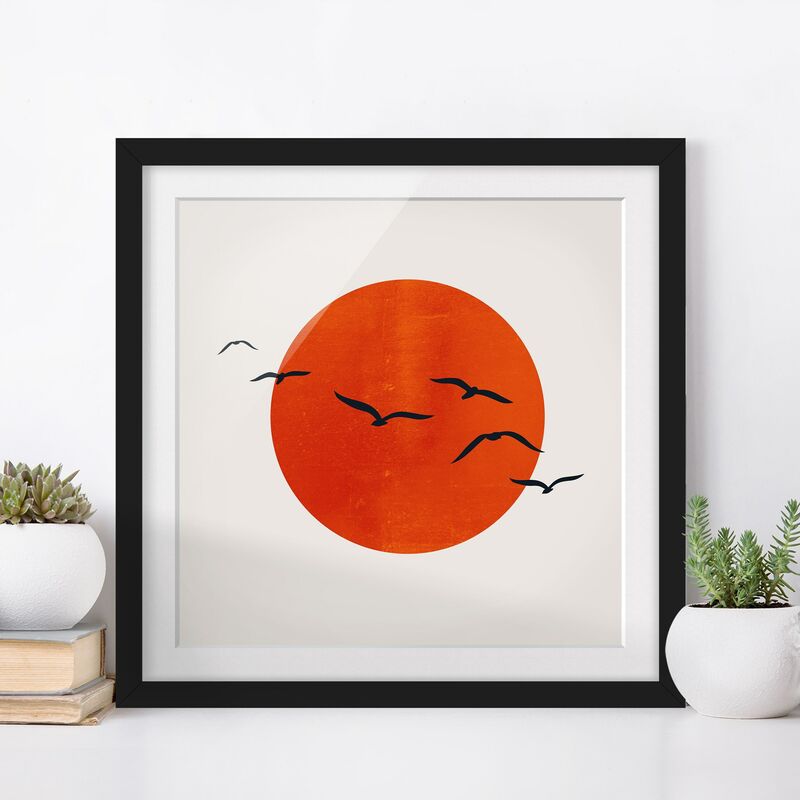 Póster enmarcado - Stormo di uccelli davanti al sole rosso Dimensión LxA: 70cm x 70cm, Marco: Negro
Póster enmarcado - Stormo di uccelli davanti al sole rosso Dimensión LxA: 70cm x 70cm, Marco: Negro