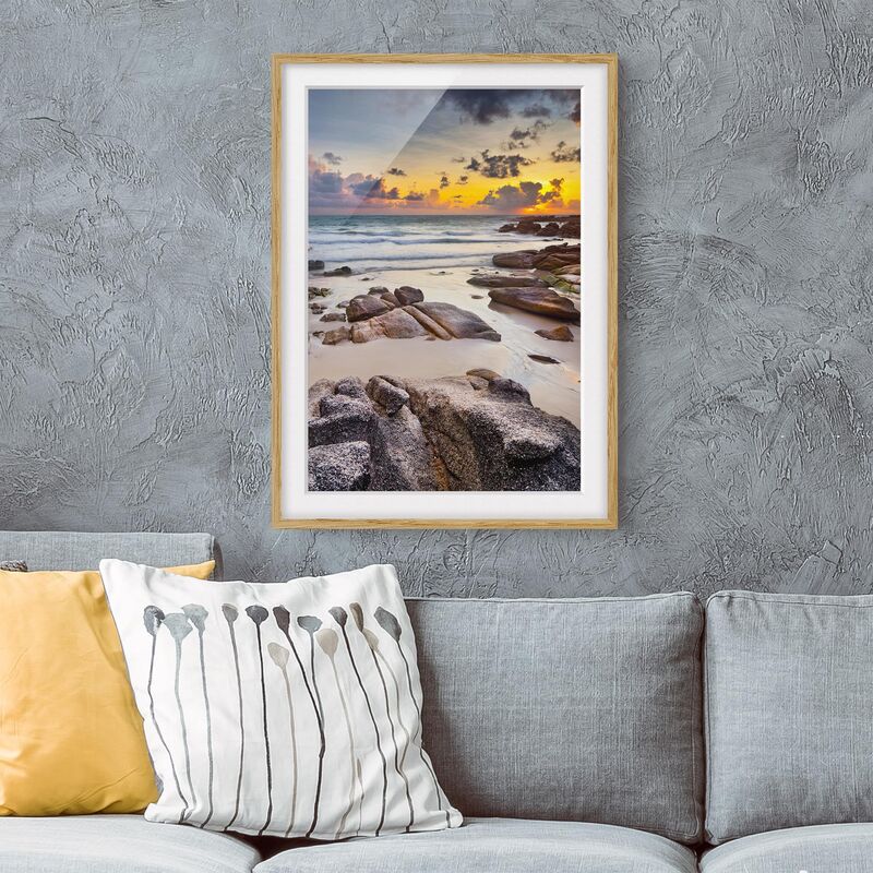 Póster enmarcado - Sunrise Beach In Thailand Dimensión LxA: 100cm x 70cm, Marco: Roble
Póster enmarcado - Sunrise Beach In Thailand Dimensión LxA: 100cm x 70cm, Marco: Roble