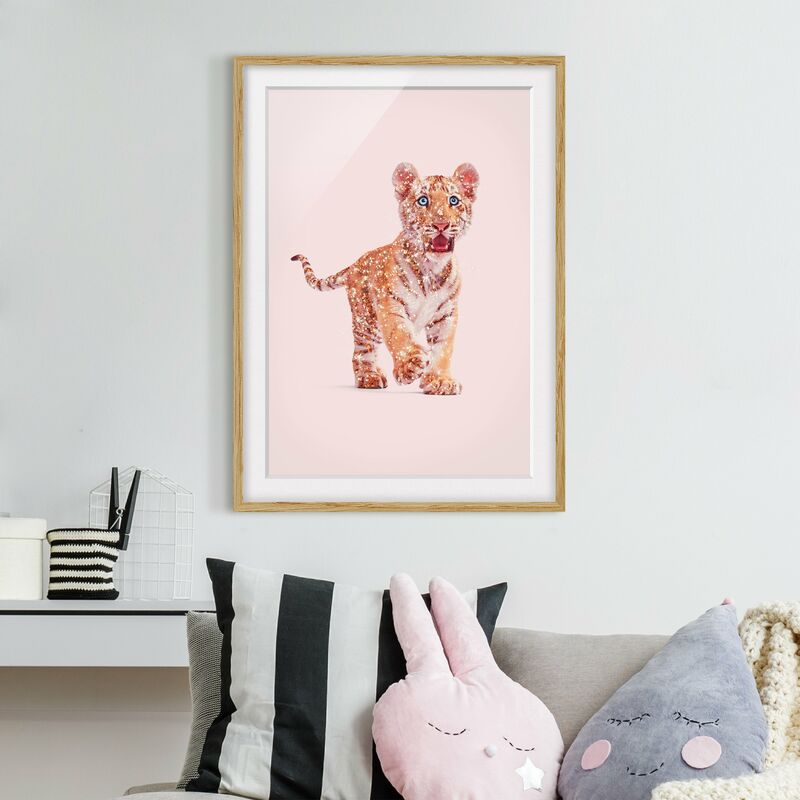 Póster enmarcado - Tiger con glitter Dimensión LxA: 100cm x 70cm, Marco: Roble
Póster enmarcado - Tiger con glitter Dimensión LxA: 100cm x 70cm, Marco: Roble