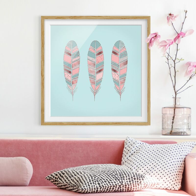 Póster enmarcado - Tre piume oro rame Punti Dimensión LxA: 70cm x 70cm, Marco: Roble
Póster enmarcado - Tre piume oro rame Punti Dimensión LxA: 70cm x 70cm, Marco: Roble