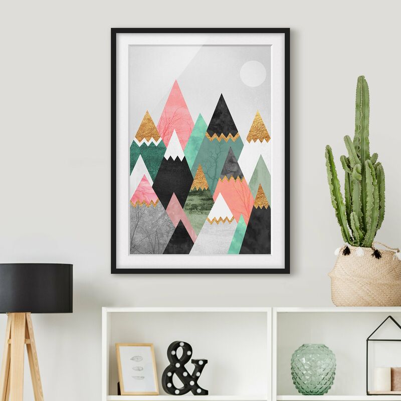 Póster enmarcado - Triangolari Monti con suggerimenti d'oro Dimensión LxA: 70cm x 50cm, Marco: Negro
Póster enmarcado - Triangolari Monti con suggerimenti d'oro Dimensión LxA: 70cm x 50cm, Marco: Negro