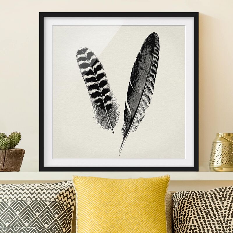 Póster enmarcado - Two Feathers - Drawing Dimensión LxA: 30cm x 30cm, Marco: Negro
Póster enmarcado - Two Feathers - Drawing Dimensión LxA: 30cm x 30cm, Marco: Negro