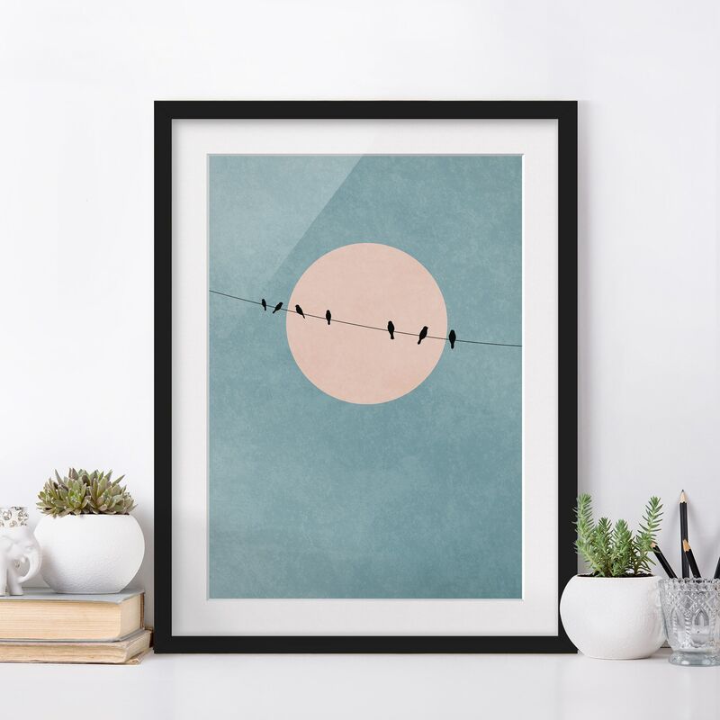 Póster enmarcado - Uccelli davanti a sole rosa I Dimensión LxA: 40cm x 30cm, Marco: Negro
Póster enmarcado - Uccelli davanti a sole rosa I Dimensión LxA: 40cm x 30cm, Marco: Negro