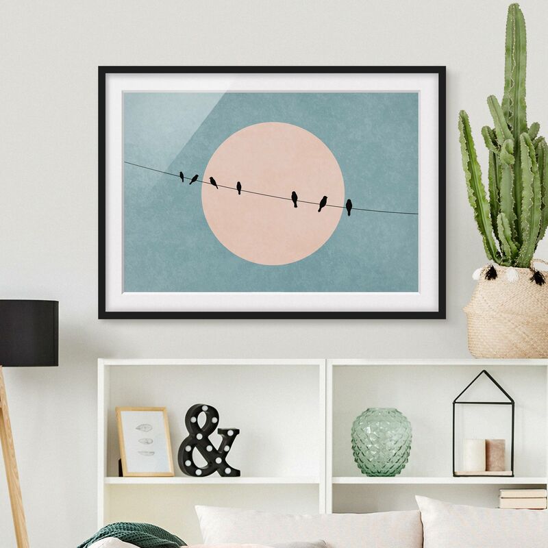 Póster enmarcado - Uccelli davanti a sole rosa I Dimensión LxA: 30cm x 40cm, Marco: Negro
Póster enmarcado - Uccelli davanti a sole rosa I Dimensión LxA: 30cm x 40cm, Marco: Negro