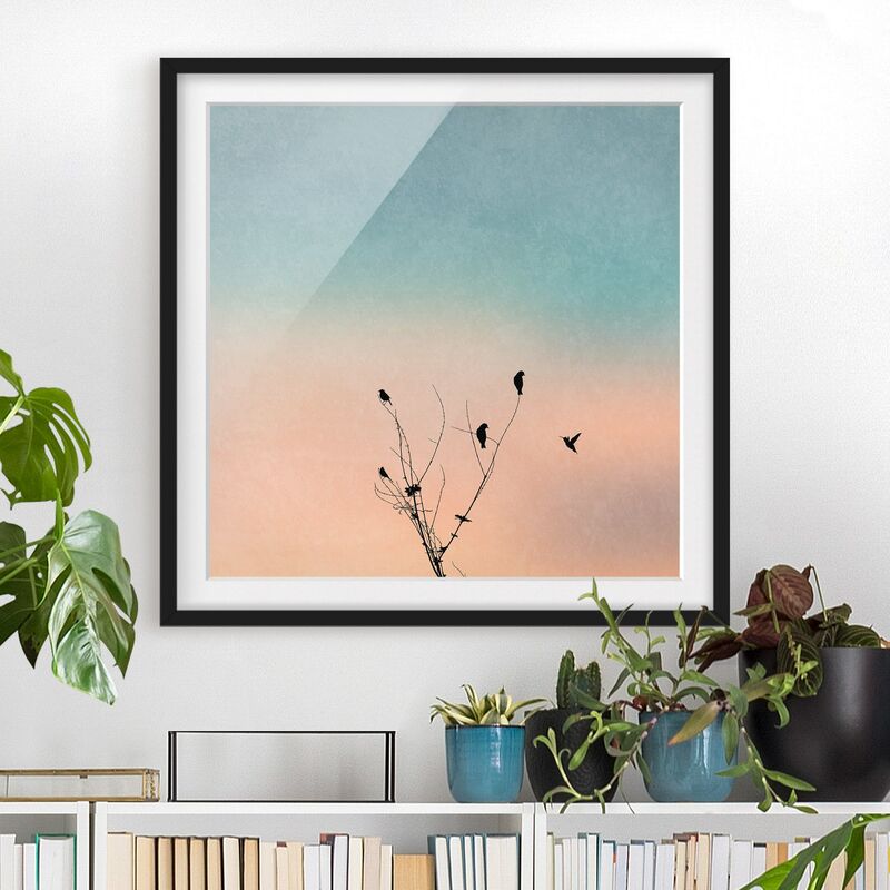 Póster enmarcado - Uccelli davanti al sole rosa II Dimensión LxA: 70cm x 70cm, Marco: Negro
Póster enmarcado - Uccelli davanti al sole rosa II Dimensión LxA: 70cm x 70cm, Marco: Negro