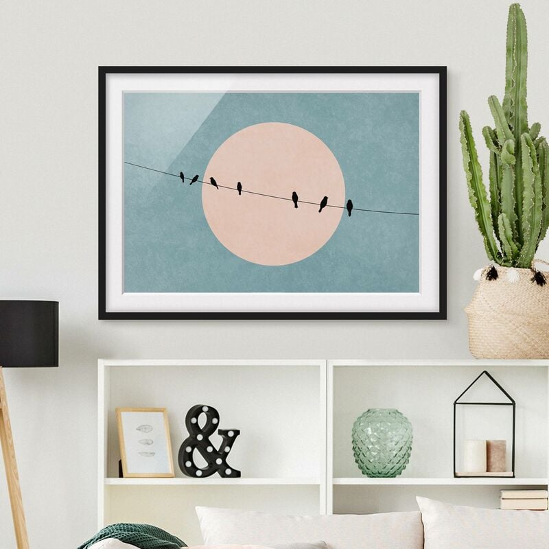 Póster enmarcado - Uccelli davanti a sole rosa I Dimensión LxA: 70cm x 100cm, Marco: Negro
Póster enmarcado - Uccelli davanti a sole rosa I Dimensión LxA: 70cm x 100cm, Marco: Negro