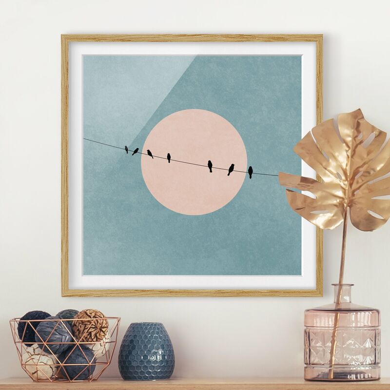 Póster enmarcado - Uccelli davanti a sole rosa I Dimensión LxA: 20cm x 20cm, Marco: Roble
Póster enmarcado - Uccelli davanti a sole rosa I Dimensión LxA: 20cm x 20cm, Marco: Roble