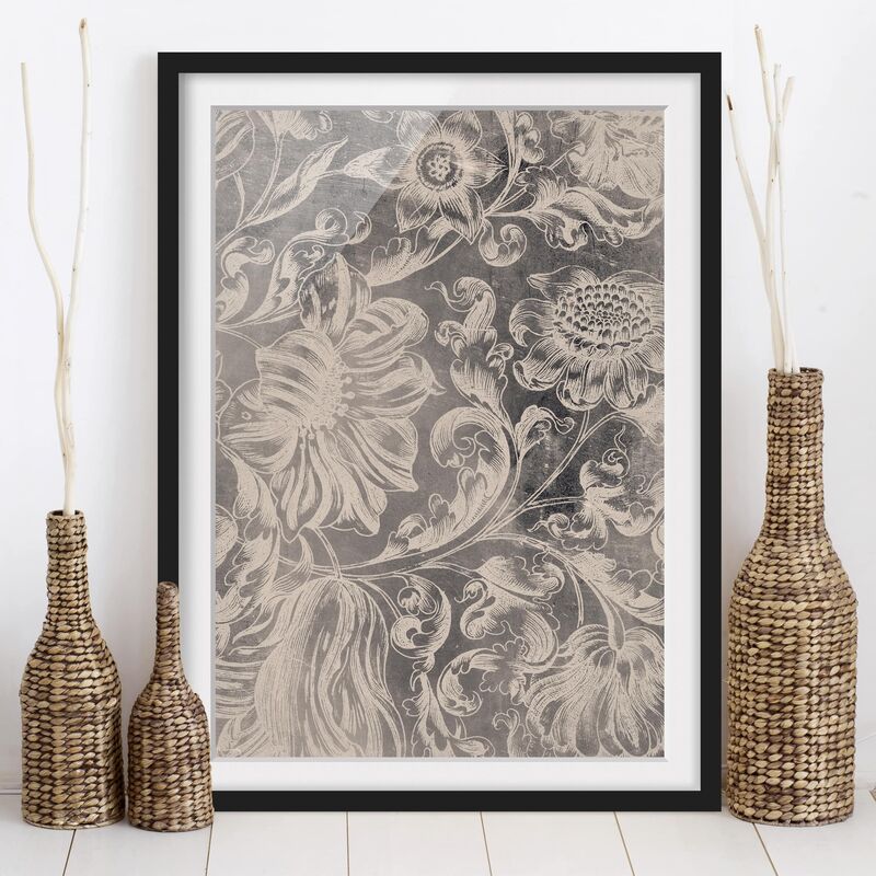Póster enmarcado - Verblühtes Blumenornament Ii Dimensión LxA: 100cm x 70cm, Marco: Negro
Póster enmarcado - Verblühtes Blumenornament Ii Dimensión LxA: 100cm x 70cm, Marco: Negro