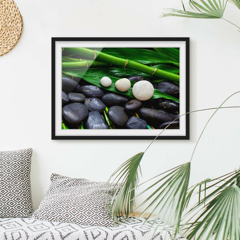 Póster enmarcado - Verde bambù con Pietre Zen Dimensión LxA: 70cm x 100cm, Marco: Negro
Póster enmarcado - Verde bambù con Pietre Zen Dimensión LxA: 70cm x 100cm, Marco: Negro