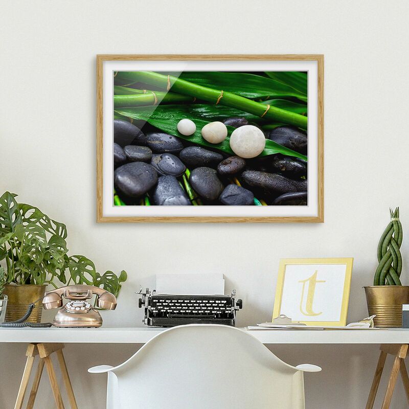 Póster enmarcado - Verde bambù con Pietre Zen Dimensión LxA: 18cm x 24cm, Marco: Roble
Póster enmarcado - Verde bambù con Pietre Zen Dimensión LxA: 18cm x 24cm, Marco: Roble
