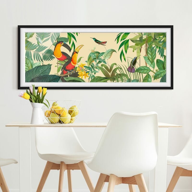 Póster enmarcado - Vintage Collage - Birds In The Jungle Dimensión LxA: 30cm x 75cm, Marco: Negro
Póster enmarcado - Vintage Collage - Birds In The Jungle Dimensión LxA: 30cm x 75cm, Marco: Negro