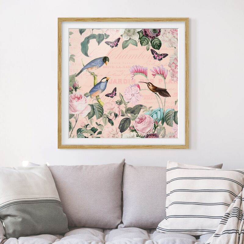 Póster enmarcado - Vintage Collage - rose e uccelli Dimensión LxA: 70cm x 70cm, Marco: Roble
Póster enmarcado - Vintage Collage - rose e uccelli Dimensión LxA: 70cm x 70cm, Marco: Roble